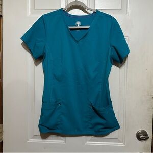 Healing Hands Scrubs Purple Label Juliet Top 2245 Turquoise Size Large Read
